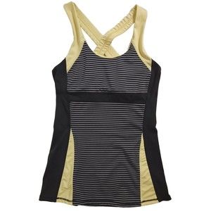 Kyodan Athletic Workout Crossback Tank Top Yellow Gray Women's Size XS